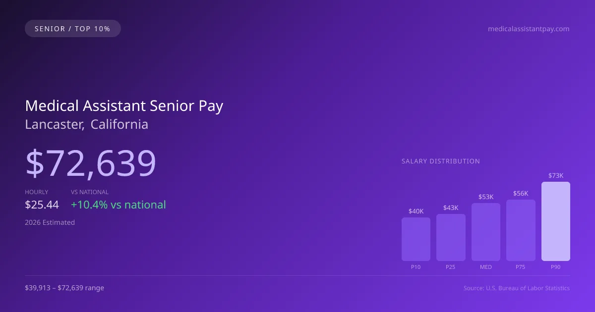 Medical Assistant Senior Salary in Lancaster, CA — 2026 est., based on 2025 BLS