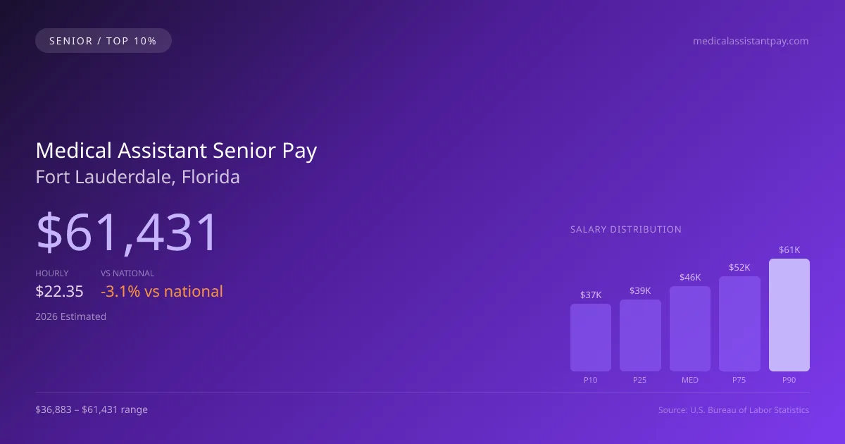 Medical Assistant Senior Salary in Fort Lauderdale, FL — 2026 est., based on 2025 BLS