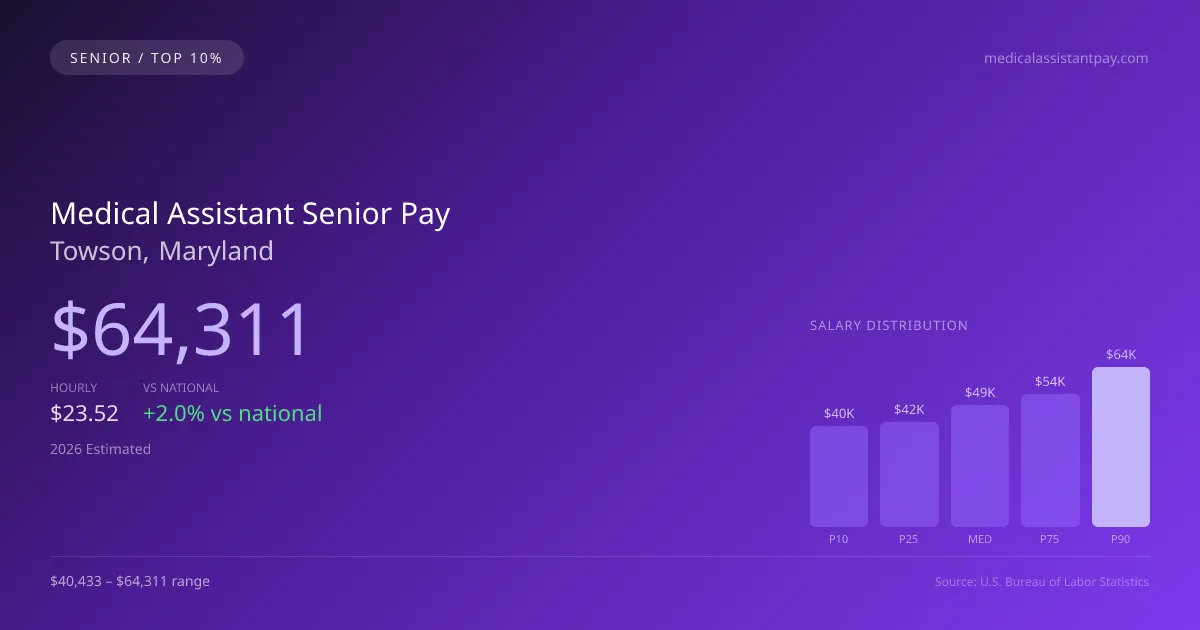 Medical Assistant Senior Salary in Towson, MD — 2026 est., based on 2025 BLS